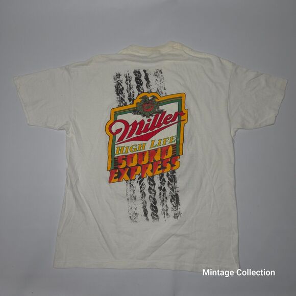VINTAGE MILLER HIGH LIFE BEER SOUND EXPRESS TRUCK PROMO SINGLE STITCH SHIRT XL - Picture 6 of 9
